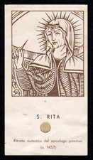 S. RITA DA CASCIA - CON RELIQUIA - mm. 57 X 103 - granelli di pietra...