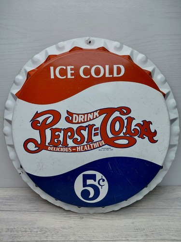 Vintage old metal sign pepsi - metal,