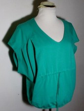 WESC Green V-Neck Sweatshirt Jersey Women's Size S