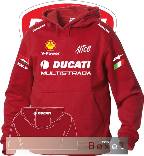 Felpa cappuccio printed ducati - printed,
