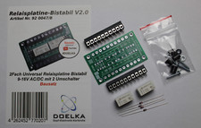 Scheda relè universale 2 scomparti bistabile 9-16V AC/DC con kit 2 interruttori