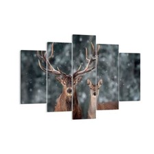 Quadro su Tela 150x100cm Cervi renne caprioli Stampe Immagini Quadri Murale