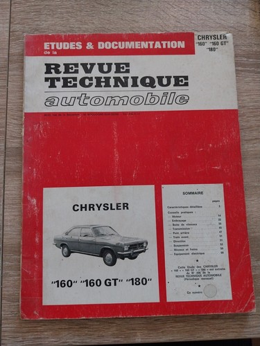 Revue technique chrysler 160 - technique,