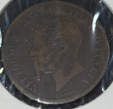 Moneta italia bronzo 1861 lira - bronzo,