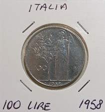 Italia 100 lire, 1958  -  km