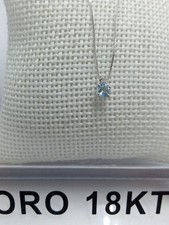 Collana in oro bianco 750 18 carati diamante topazio naturale con garanzia +2290