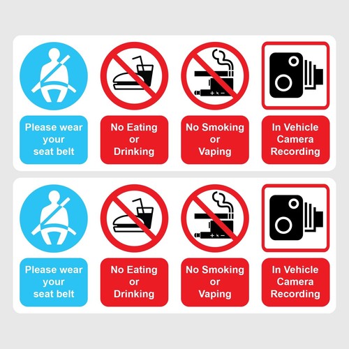 Taxi warning stickers - warning, x
