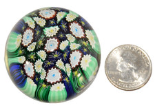 Murano Italia Millefiori 3 Fiori Fond.ta Vetrai Cane Arte Vetro fermacarte 2"