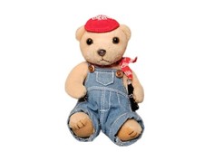 Coca Cola Orsetto Di Peluche Con Salopette 13Cm Oggetto Da Collezione
