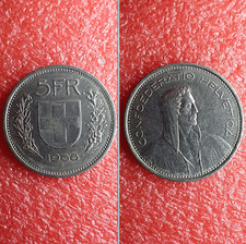 Moneta 5 Franchi Svizzera Confederazione Helvetia 1968 CONFOEDERATIO HELVETICA