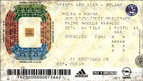 Biglietto stadio milan parma - milan,