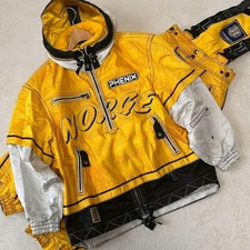 Set abbigliamento sci uomo vintage Phenix giacca pantaloni taglia L tuta invernale isolata