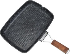 BISTECCHIERA INDUZIONE ANTIADERENTE TEFLON, MANICO PIEGHEVOLE 26X35Cm ELETTROCEN