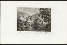 TEMPIO DELLA SIBILLA A TIVOLI , grande incisione su rame dal vero, 1826 