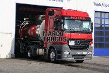 Truck photo Mercedes-Benz Actros 1841 Tanker semitrailer Germany red HOYER #b9ld