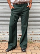 Pantalone svasato vintage anni 70 verde pino made in Italy fondo di magazzino con etichette