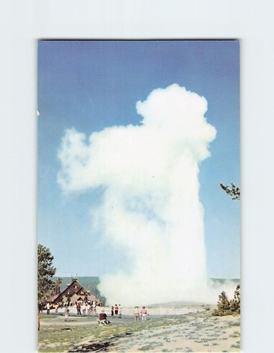 Cartolina old faithful geyser - old,