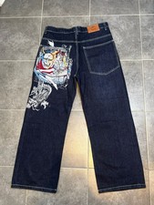 Jeans denim blu larghi stile