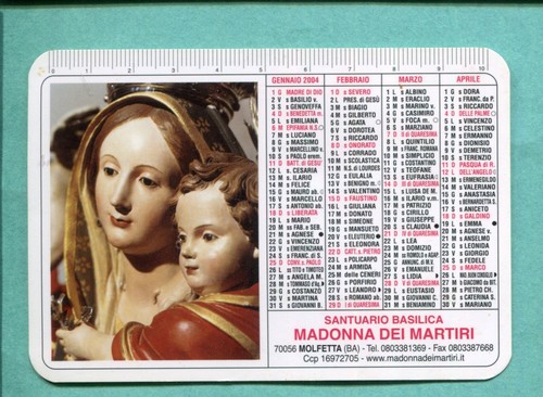 Calendario tascabile - calendario,