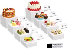 8 Pack White Food Risers and 8