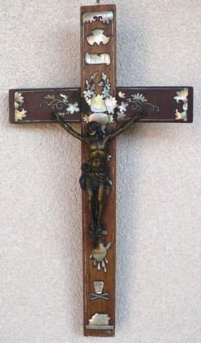 Crocifisso legno intarsi - crocifisso, legno,
