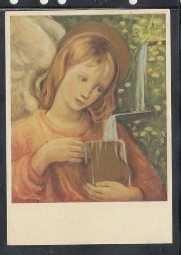 Cartolina angelo con brocca - cartolina,