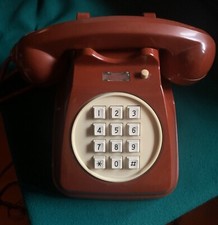 🔴 telefono fisso a tastiera vintage AUSO SIEMENS rosso modernariato
