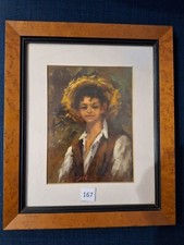 L167 Quadro antico dipinto in olio come da foto.