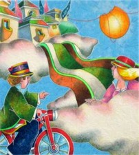 FRANCESCO NESI - TRA LE NUVOLE - bicicletta -  serigr firmata