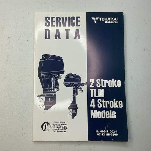 Tohatsu outboards service data - tohatsu,