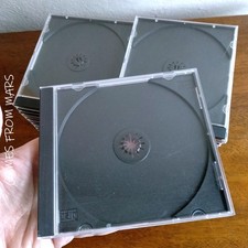 20 Custodie Rigide Vuote per CD DVD Con Fondo Nero Rimovibile Cover Usate