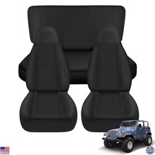 Coprisedili Premium Air-Mesh per Jeep Wrangler TJ (1997-2002) - Set completo, Nero