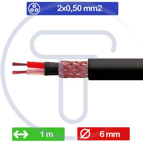 Cavo schermato 2x0 - ,50, mm2