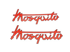 DECALCOMANIE ADESIVI GARELLI MOSQUITO misura  14x4 cm  _ COPPIA ( 2 PEZZI )