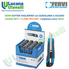 Taglierino Cutter Professionale FERVI Guidalama in Acciaio Lama 18mm 3 Lame 0617