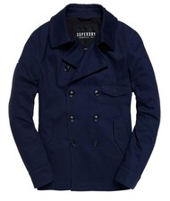 Superdry Uomo Blockade Bedford Pea Cappotto Nero Taglia M