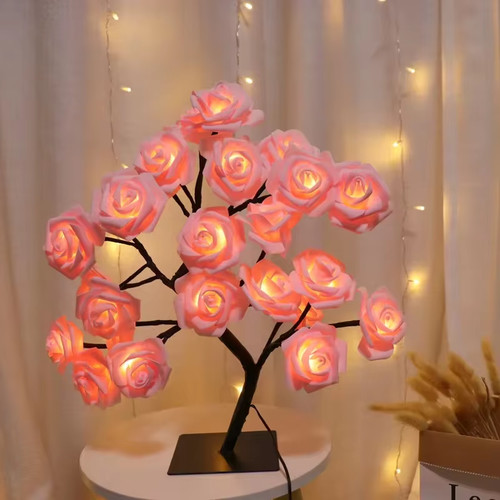 Led table lamp rose flower - rose,