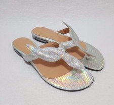 RIVIERA Sandali Donna Pelle Argento Cobra Argento MADE in ITALY EU 39 US 8