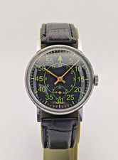 Orologio Vintage Pobeda 2602 Militare Quadrante Nero Uomo Sovietico URSS Meccanico 1 MChZ