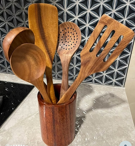 Mestolo per stoviglie legno - mestolo, in
