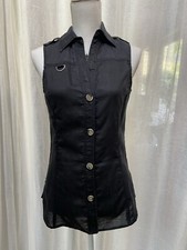 ZARA BASIC CAMICIA SENZA MANICHE NERA TAGLIA M