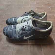 Scarpe calcio NIKE TOTAL 90 EUR 42,5 Grigio Ronaldinho Totti 6 tacchetti VINTAGE