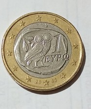 Moneta  1€ euro gufo 2002