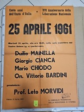 MANIFESTO POLITICA 1961 25 APRILE MAINELLA CIANCA CHIODO BARDINI MORVIDI