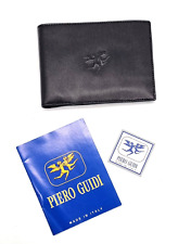 Piero Guidi Portafoglio Classico Uomo pelle nero Portamonete portacarte Nuovo