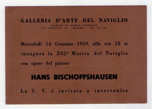 Cartolina invito mostra hans - mostra,