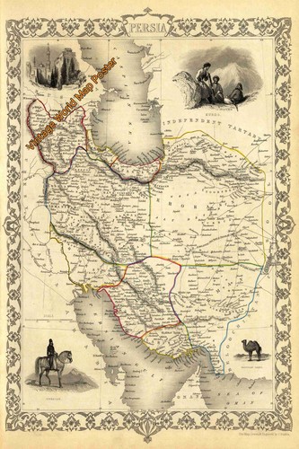 Poster vintage 1840 - , mappa
