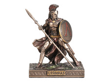 LEONIDAS Statua Re Guerriero Greco Spartano Miniatura Finitura Bronzo