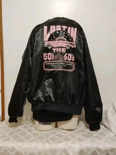 GIACCA DONNA VINTAGE RETRÒ "LOST IN THE 50'S & 60'S" SETA NERA (LOOK) TG XL