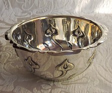 Piatto argento antico Art Nouveau Calla Gigli 12,5 cm ciotola Fenton Bros Ltd 1900